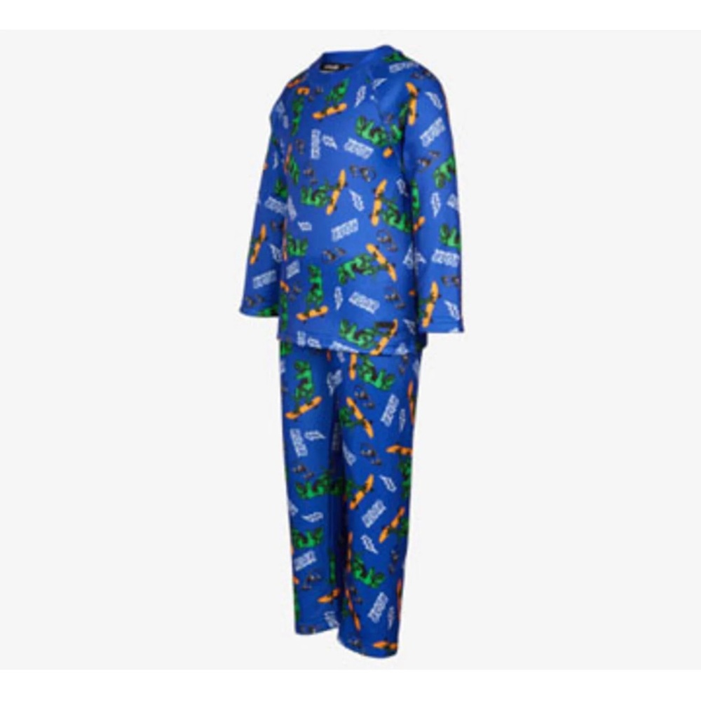 Kombi blue skate Dino base layer fleece set size small 2-3